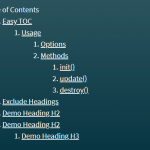 Hierarchical Table Of Contents In JavaScript – Easy-TOC