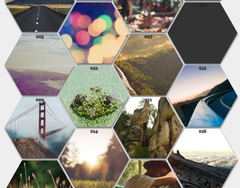 Responsive Fluid Hexagon Grid Layout In CSS/SASS - Hextile | CSS Script
