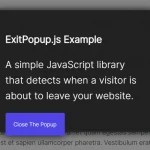 Simple Exit Intent Popup With Plain JavaScript – ExitPopup.js