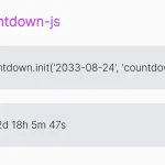 Minimalist Countdown Timer In D:H:M:S Format – countdown-js