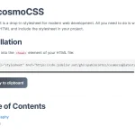 Modern Classless CSS Framework – cosmoCSS