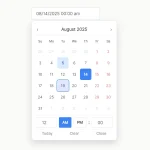 Accessible Customizable Date/Time/Date Picker for Modern Web App – FDatepicker